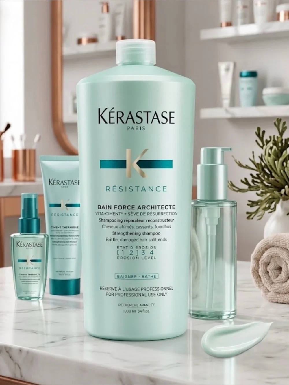Kerastase Resistance Bain De Force Architecte Reconstructing Shampoo 1000ml/34oz
